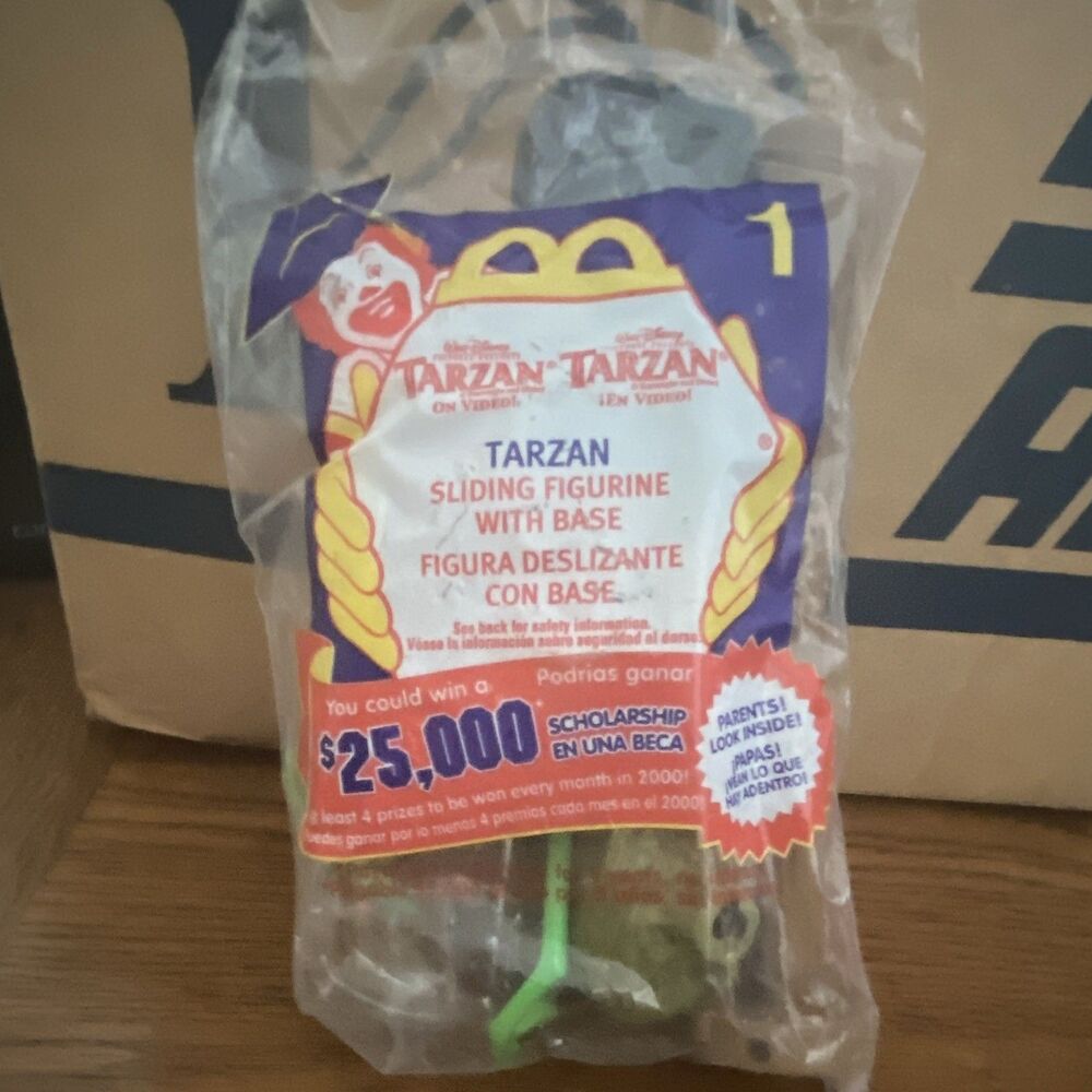 McDonald's Tarzan Disney Sliding Figurine w/ Base Toy #1 (2000) Vintage